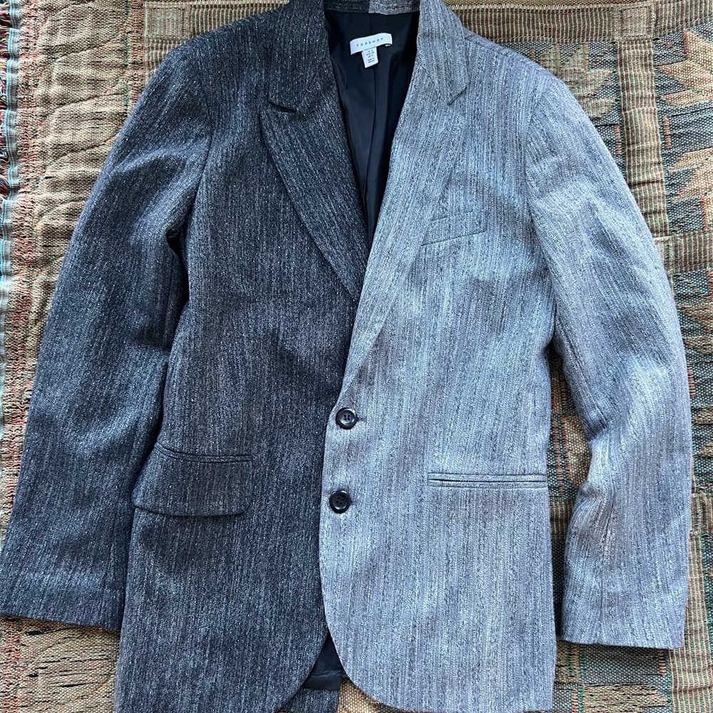Top Shop Two-Tone Gray Blazer